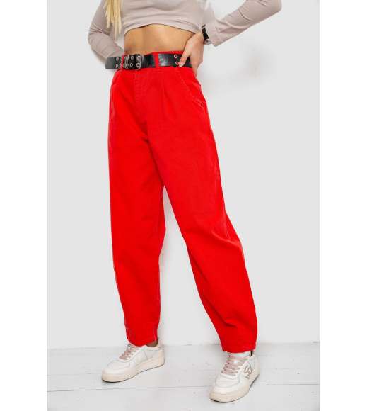 Джинсы женские баллоны, цвет красный, 250R00302