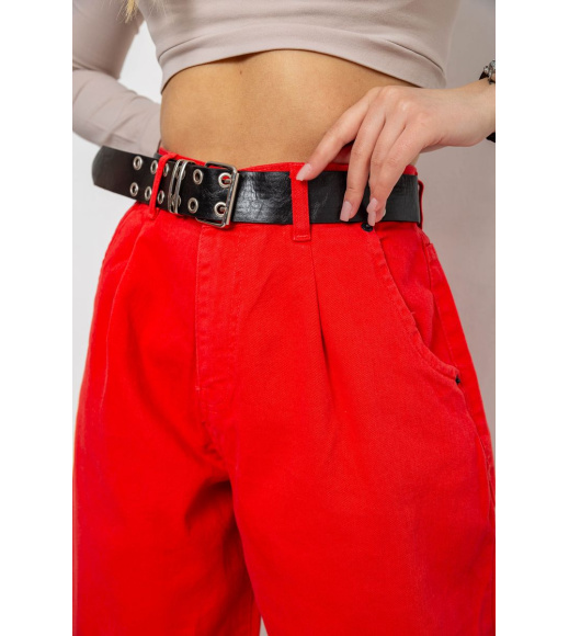 Джинсы женские баллоны, цвет красный, 250R00302