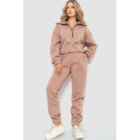 Спортивный костюм женский на флисе, цвет бежевый, 102R401