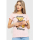 Жіноча футболка з принтом, колір персиковий, 190R101