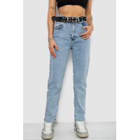 Джинсы женские MOM стрейч, цвет голубой, 244R00653