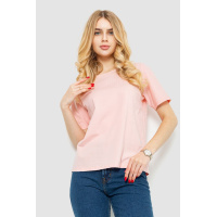 Футболка женская однотонная, цвет розовый, 221R006