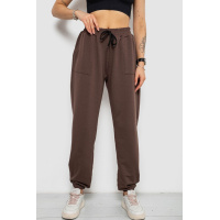 Спортивные штаны женские, цвет темно-коричневый, 238R347