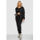 Спортивный костюм женский на флисе на молнии, цвет черный, 247R1060