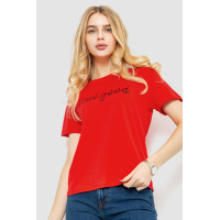 Футболка женская с принтом, цвет красный, 221R3001