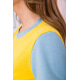 Желто-голубая женская футболка, из натуральной ткани, 102R289-1