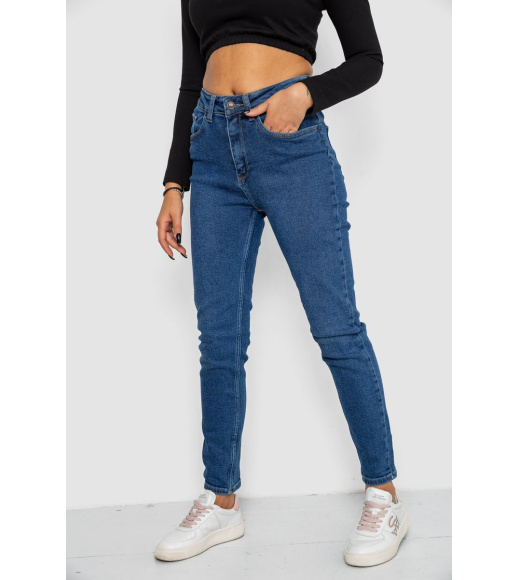Джинсы женский Mom-fit стрейч, цвет синий, 244R1152