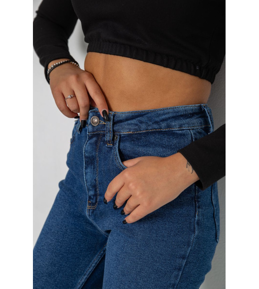 Джинсы женский Mom-fit стрейч, цвет синий, 244R1152
