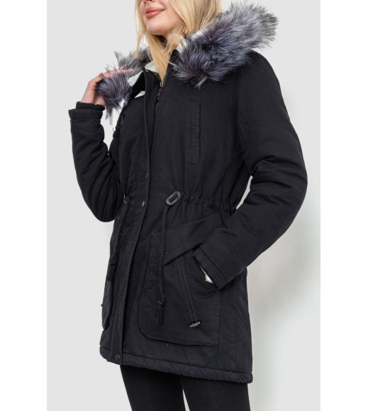 Парка женская зимняя, цвет черный, 244R805
