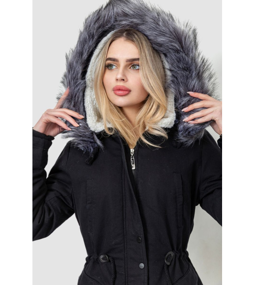 Парка женская зимняя, цвет черный, 244R805