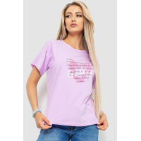 Футболка женская с принтом, цвет сиреневый, 221R202
