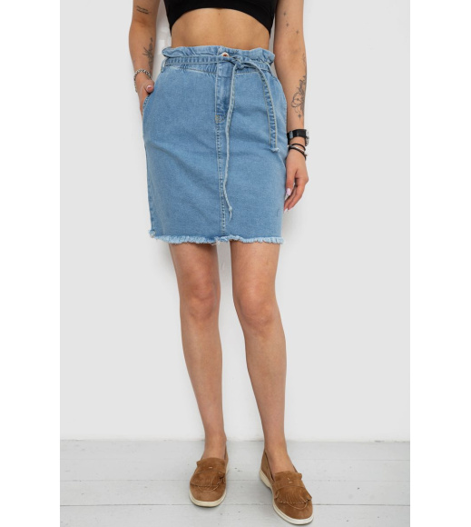 Юбка женская джинсовая, цвет голубой, 182R1484