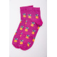 Женские носки, цвета фуксии с принтом, 167R362