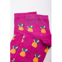 Жіночі шкарпетки, кольору фуксії з принтом, 167R362