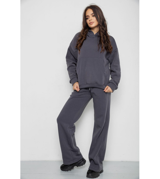 Спортивный костюм женский на флисе, цвет темно-серый, 241R2001-2