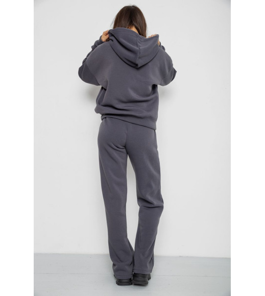 Спортивный костюм женский на флисе, цвет темно-серый, 241R2001-2