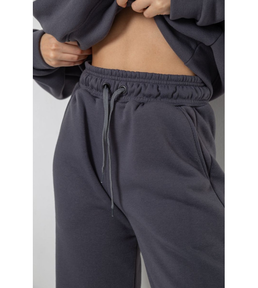 Спортивный костюм женский на флисе, цвет темно-серый, 241R2001-2