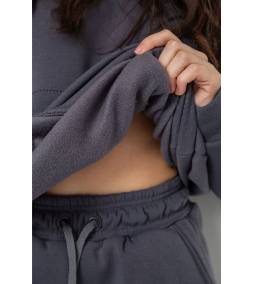 Спортивный костюм женский на флисе, цвет темно-серый, 241R2001-2