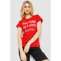 Футболка женская с принтом, цвет красный, 221R3006-1
