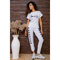 Жіночі спортивні штани, з принтом Серце, колір білий, 102R212