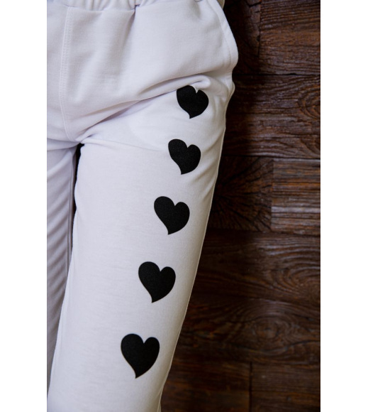 Жіночі спортивні штани, з принтом Серце, колір білий, 102R212