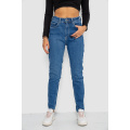 Джинсы женские Mom-fit стрейч, цвет синий, 244R1134