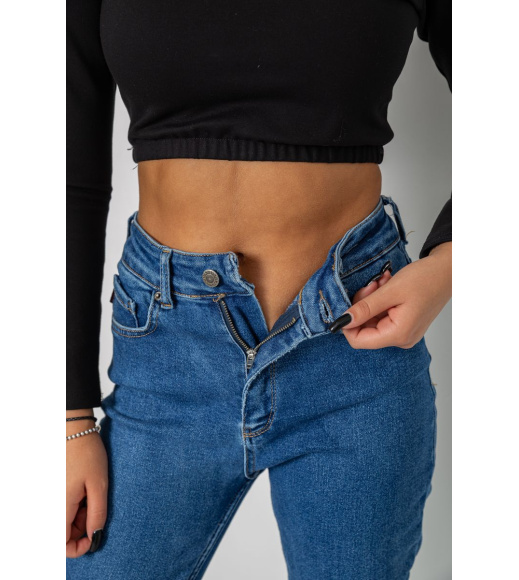 Джинсы женские Mom-fit стрейч, цвет синий, 244R1134