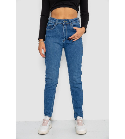 Джинсы женские Mom-fit стрейч, цвет синий, 244R1134