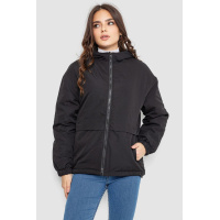 Куртка женская демисезонная с капюшоном, цвет черный, 131R823