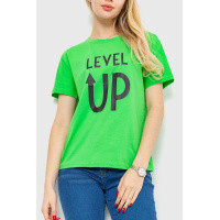 Футболка женская с принтом, цвет салатовый, 198R002