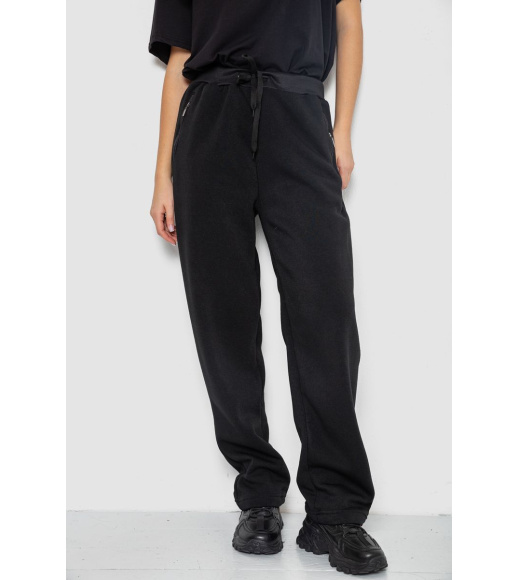Спортивные штаны женские на флисе, цвет черный, 244R5228