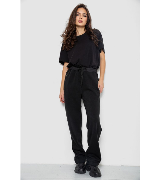 Спортивные штаны женские на флисе, цвет черный, 244R5228