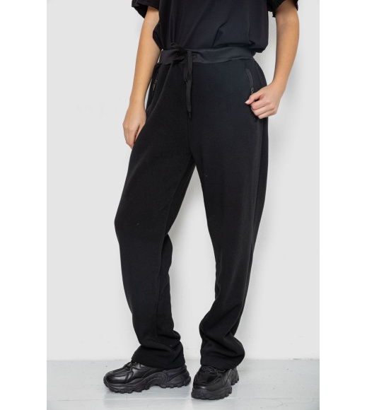 Спортивные штаны женские на флисе, цвет черный, 244R5228