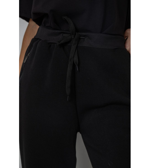 Спортивные штаны женские на флисе, цвет черный, 244R5228