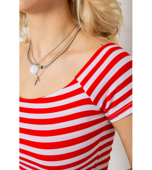 Платье в полоску, цвет красно-белый, 244R536-1