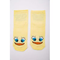Желтые женские носки, с принтом, средней длины, 167R337