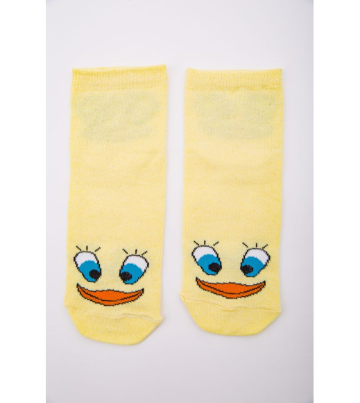 Желтые женские носки, с принтом, средней длины, 167R337