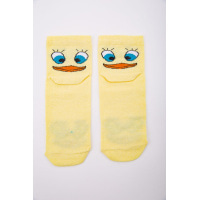 Желтые женские носки, с принтом, средней длины, 167R337