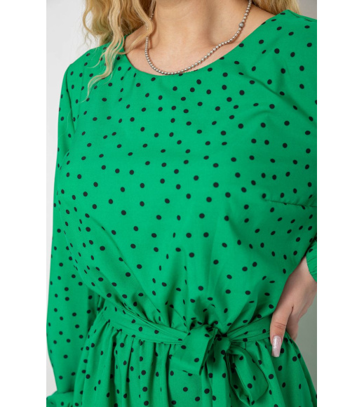 Платье в горох софт, цвет зелено-черный, 214R0226-11