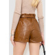 Шорты женские экокожа, цвет коричневый, 186R5222