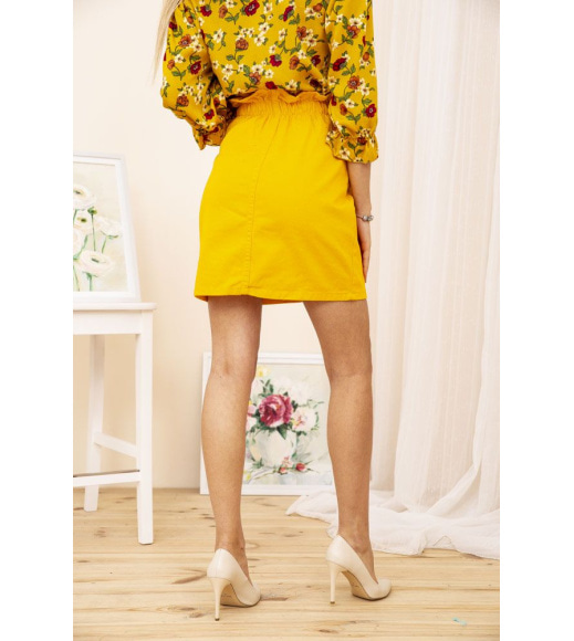 Джинсовая мини-юбка, темно-желтого цвета, 164R2023
