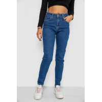 Джинсы женские стрейч Mom-fit, цвет синий, 244R1132