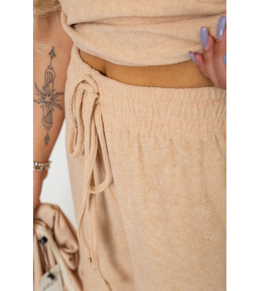 Спорт костюм женский махровый тройка, цвет бежевый, 102R5250