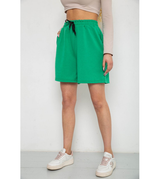 Шорты женские однотонные, цвет зеленый, 238R57907