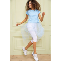 Нарядная туника с сетчатым низом, голубого цвета, 167R108-1