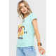 Жіноча футболка з принтом, колір м'ятний, 190R101