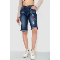 Шорты джинсовые женские с потертостями, цвет синий, 244R5552