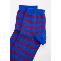 Жіночі шкарпетки середньої висоти, синього кольору в смужку, 131R137090