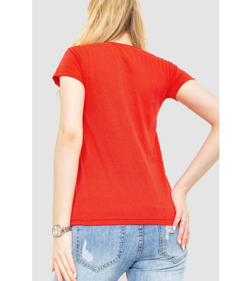 Футболка женская с принтом, цвет красный, 221R3061
