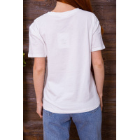 Женская футболка, белого цвета с принтом, 198R001